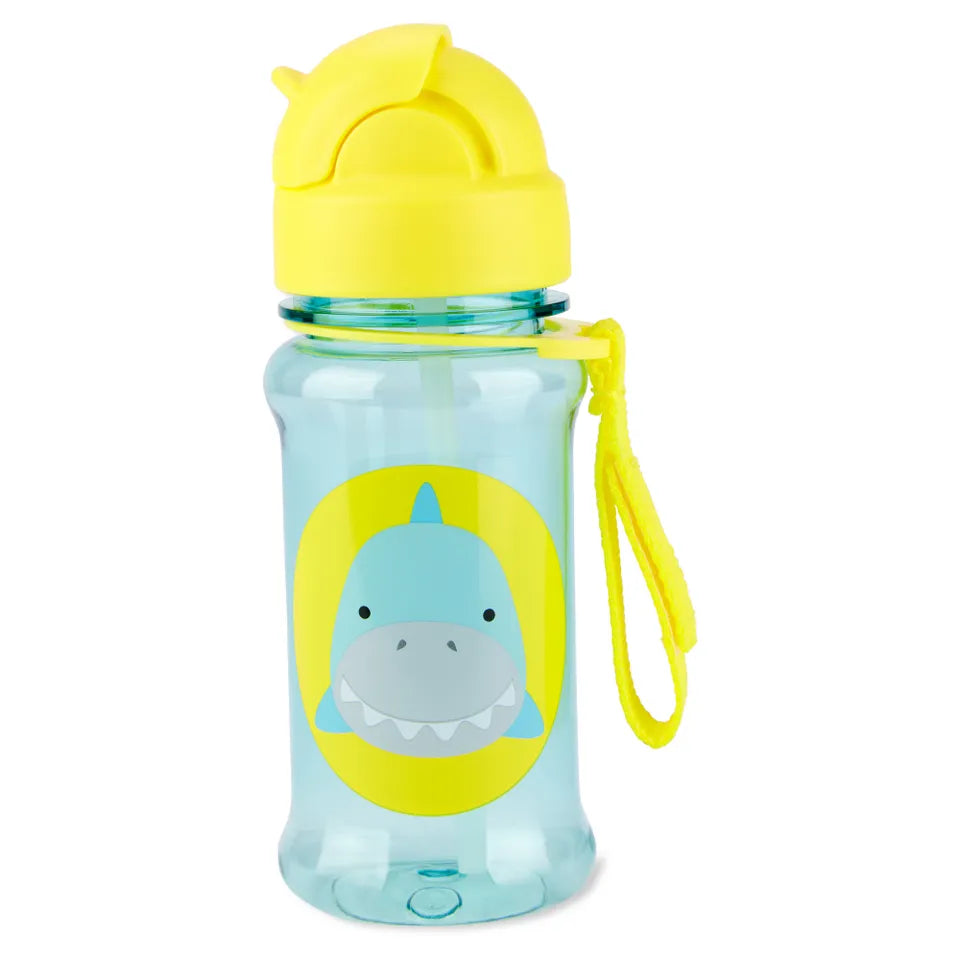 Skip Hop Shark Kids Straw Sipper Bottle 390ml with Carry Strap