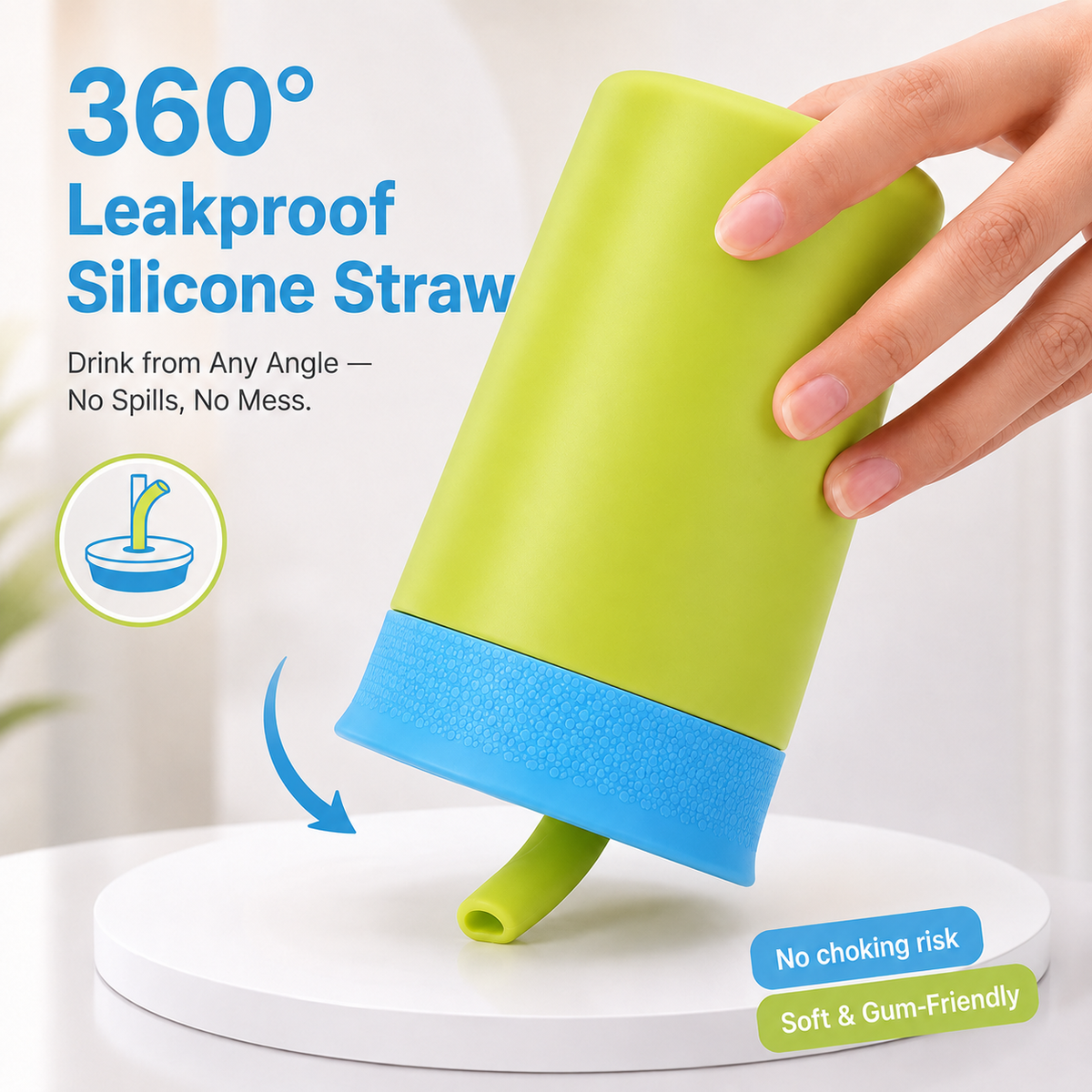 Kids Straw Tumbler 360ml | Insulated Stainless Steel | Spill & Leak-Proof | Tropical Splash