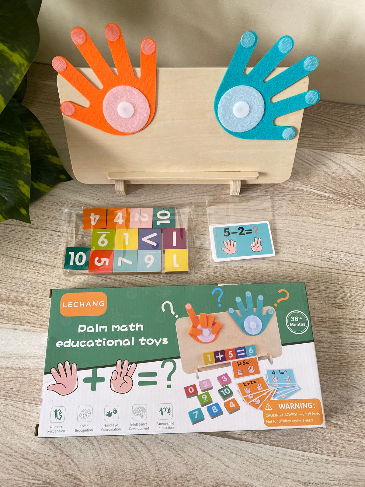Wooden Finger Counting Math game for Kids – palm maths educational toy