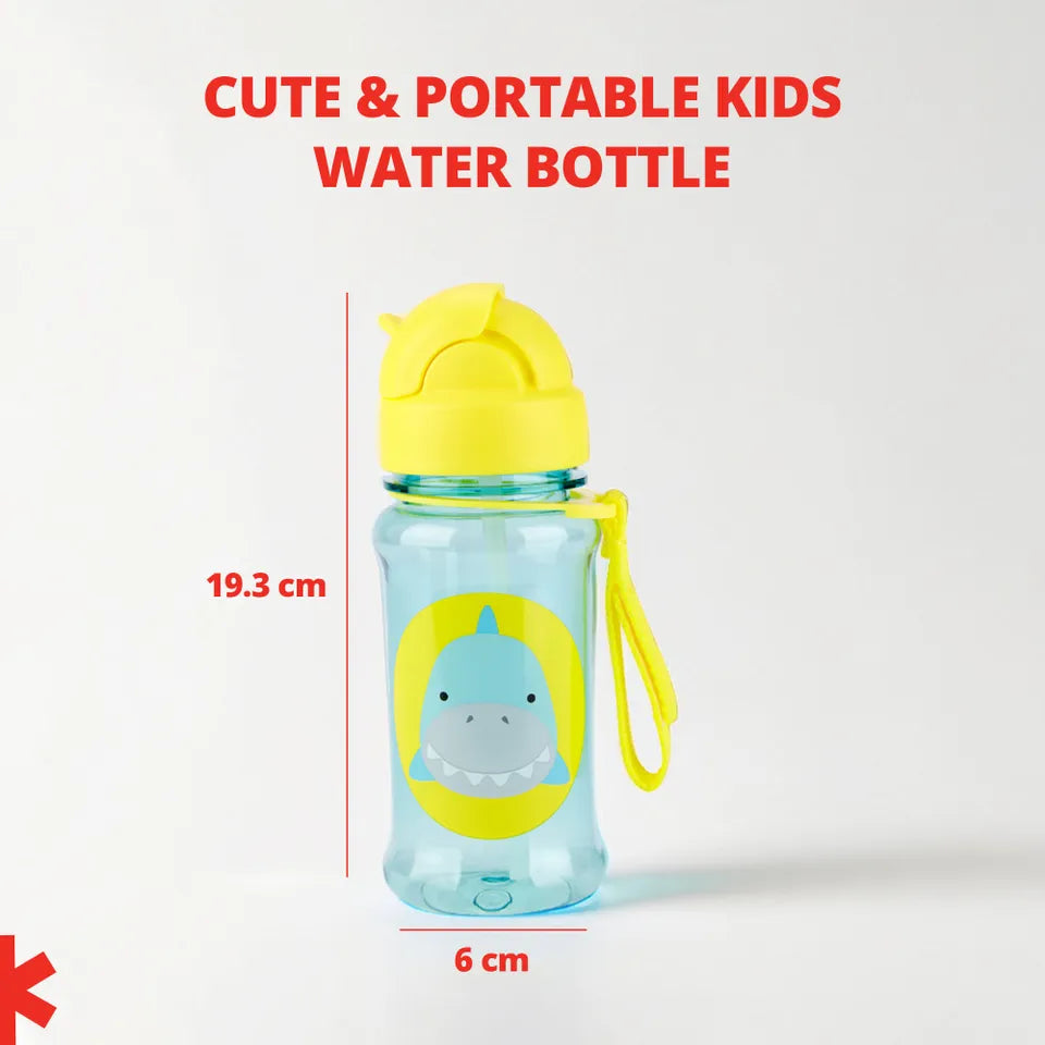 Skip Hop Shark Kids Straw Sipper Bottle 390ml with Carry Strap