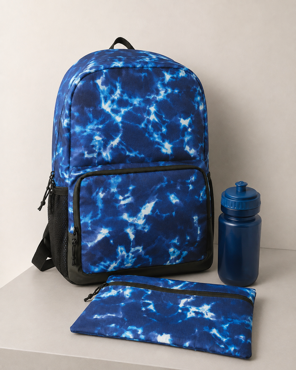 Anko 3 Piece Tie Dye Backpack Set with Pencil Case & 550ml Water Bottle