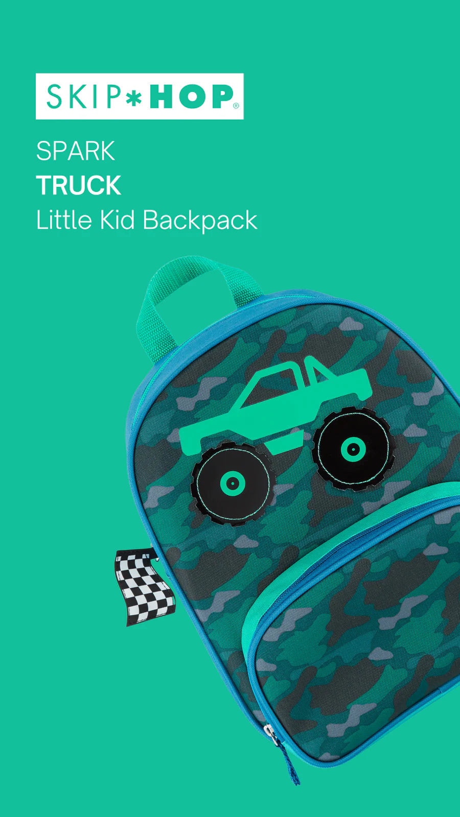 Skip Hop Monster Truck Kids Backpack – 12-Inch Preschool Backpack