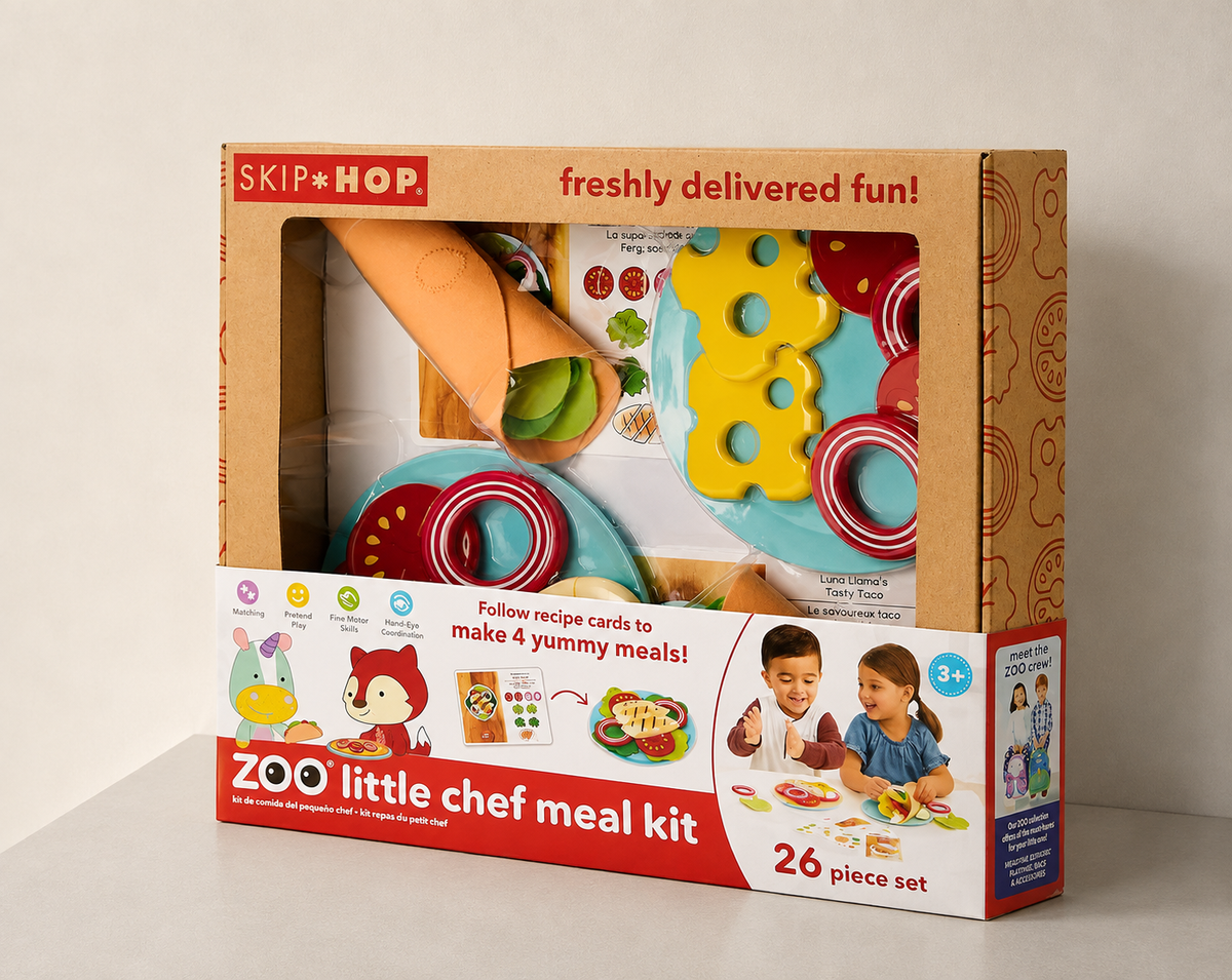 Skip Hop Zoo Little Chef Meal Kit – 26-Piece Pretend Play Food Set for Kids 3+