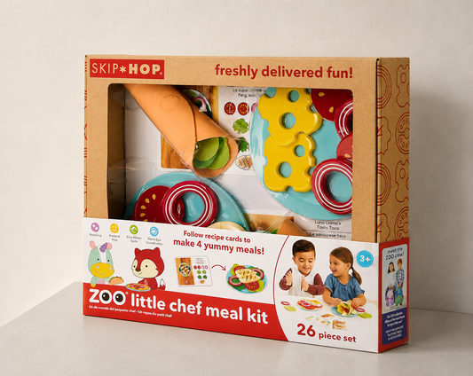 Skip Hop Zoo Little Chef Meal Kit – 26-Piece Pretend Play Food Set for Kids 3+