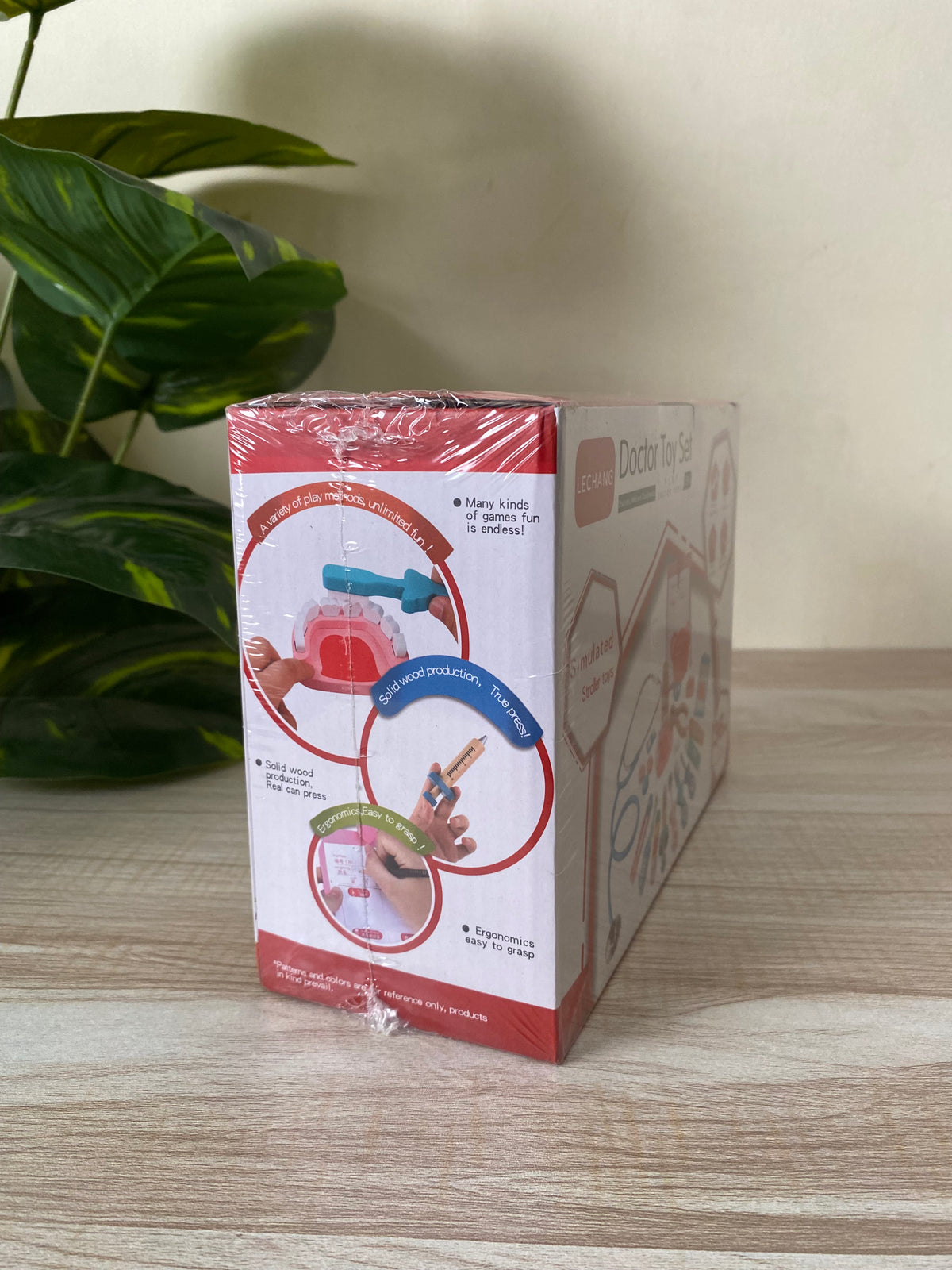 Premium wooden doctor toy set with stethoscope, syringe, and medical accessories in carrying case⁠